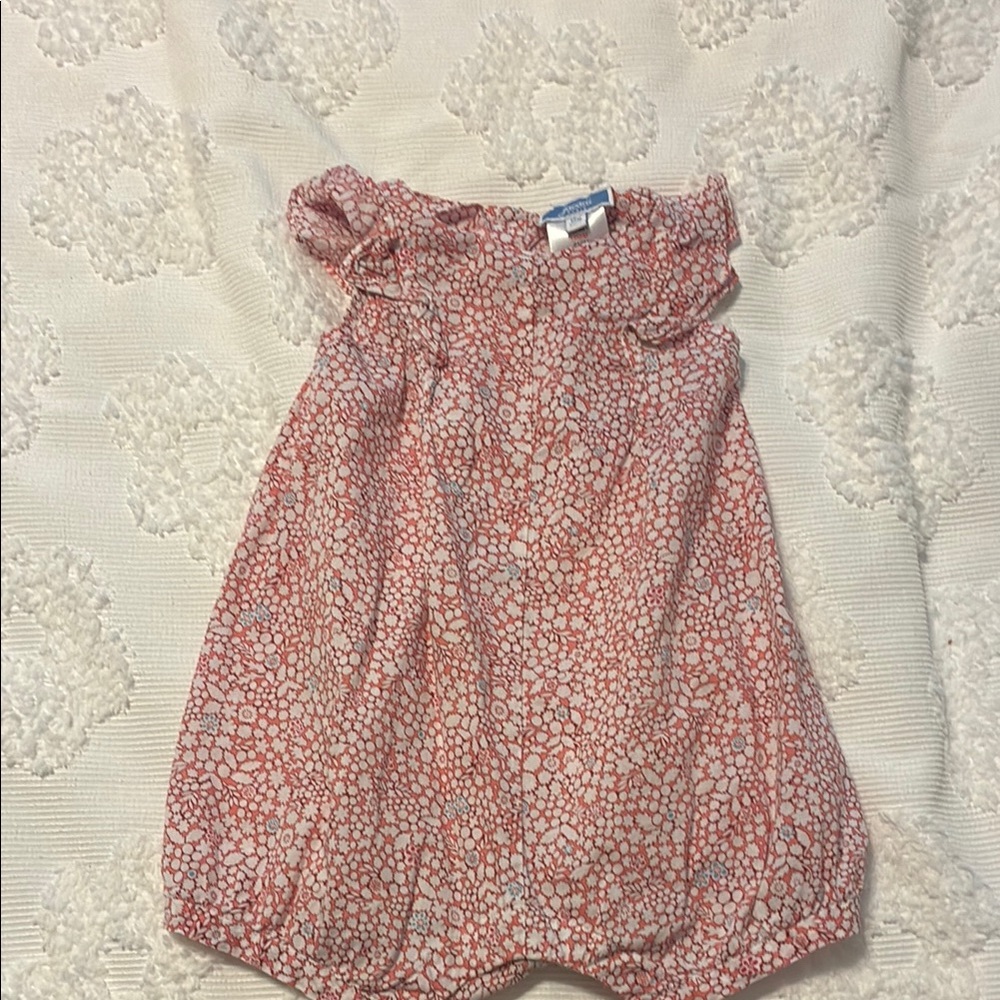 Jacadi Pink and White Floral Diaper Cover